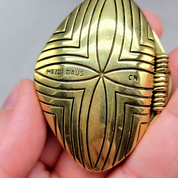 Heidi Daus Art Deco Locket Necklace and Earrings Set with Sapphire Crystals - Picture 12 of 13